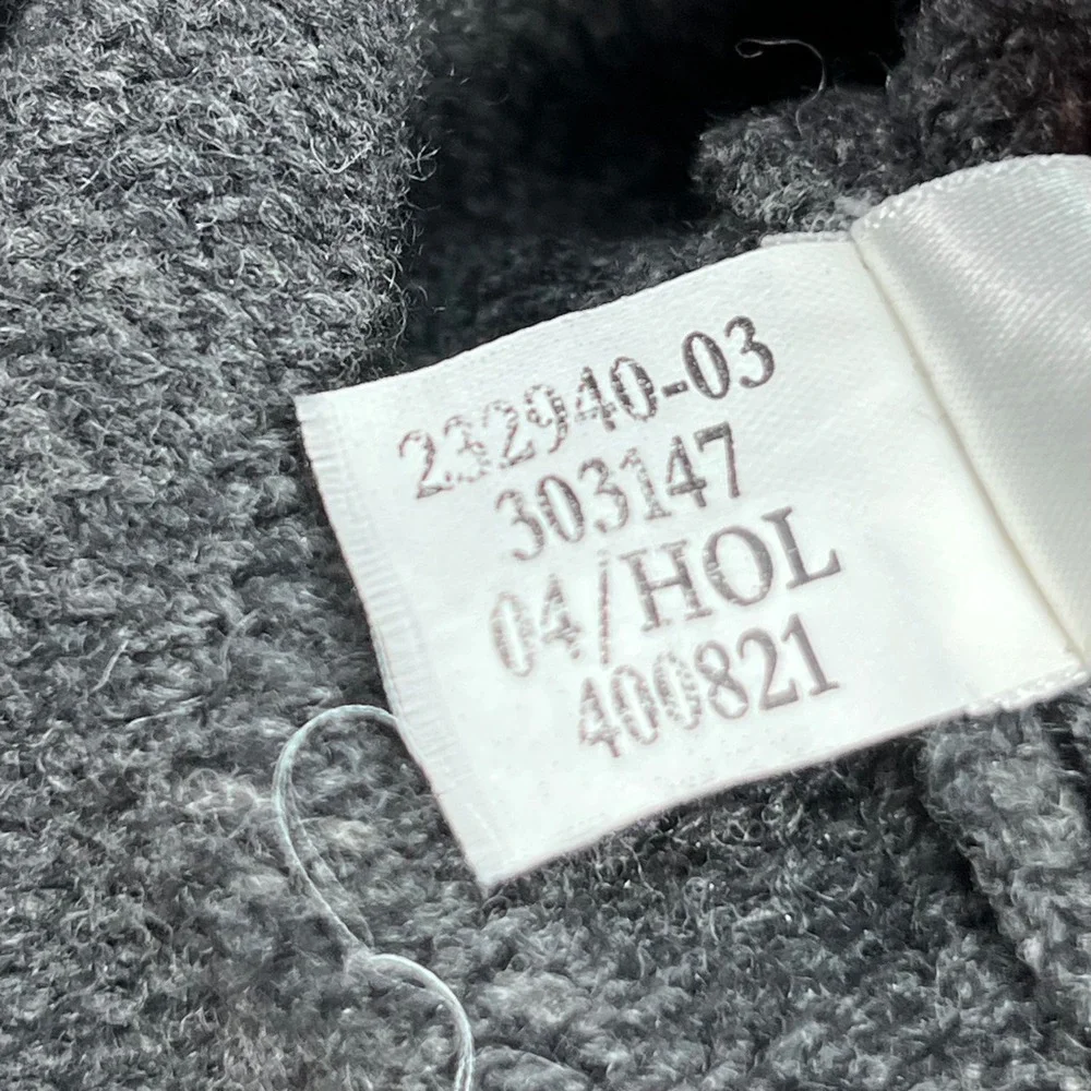 Banana Republic Mens Large Gray Lambswool Cashmere 1/4 Zip Sweater Elbow Patches